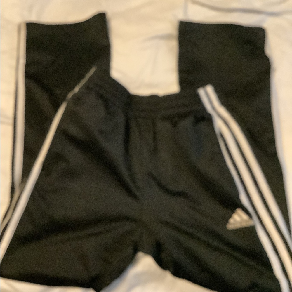 Kids black Adidas pants size medium 8 10. Big kids